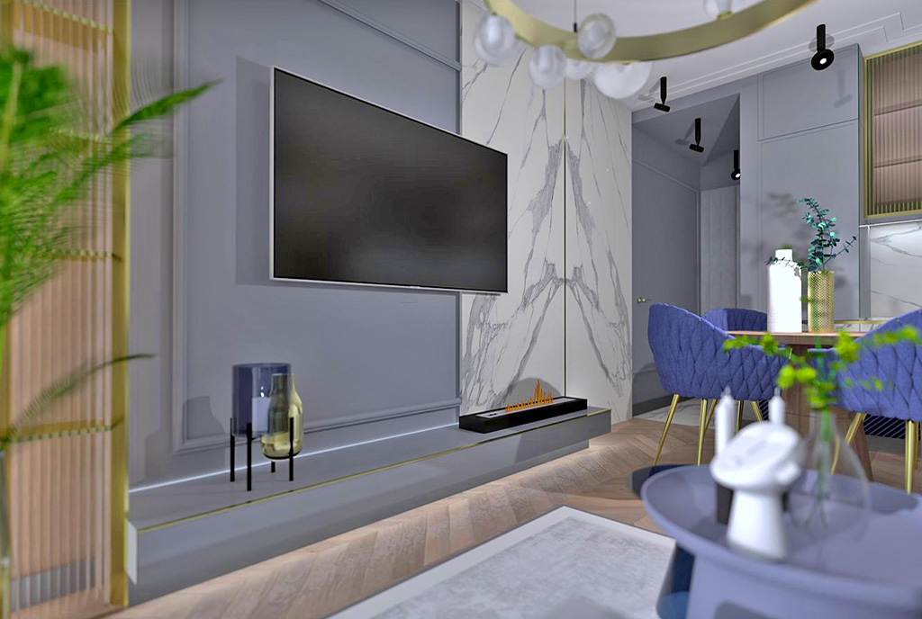 zbliżenie na pokój dzienny w luksusowym apartamencie do wynajmu Gdańsk