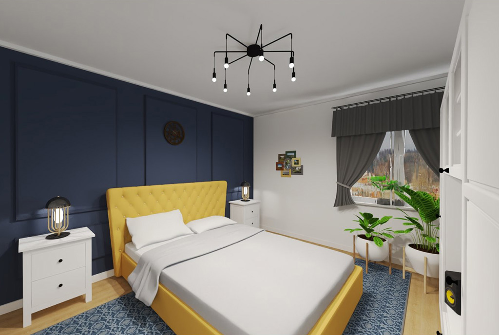 zaciszna sypialnia w luksusowym apartamencie do sprzedaży Elbląg