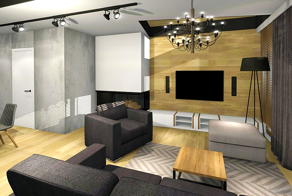 fragment pokoju dziennego w luksusowym apartamencie na sprzedaż Kwidzyn