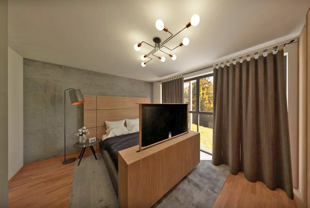 elegancka sypialnia w luksusowym apartamencie na sprzedaż Tarnów