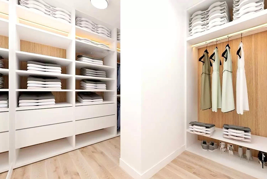 przestronna garderoba w ekskluzywnym apartamencie na sprzedaż Zielona Góra (okolice)