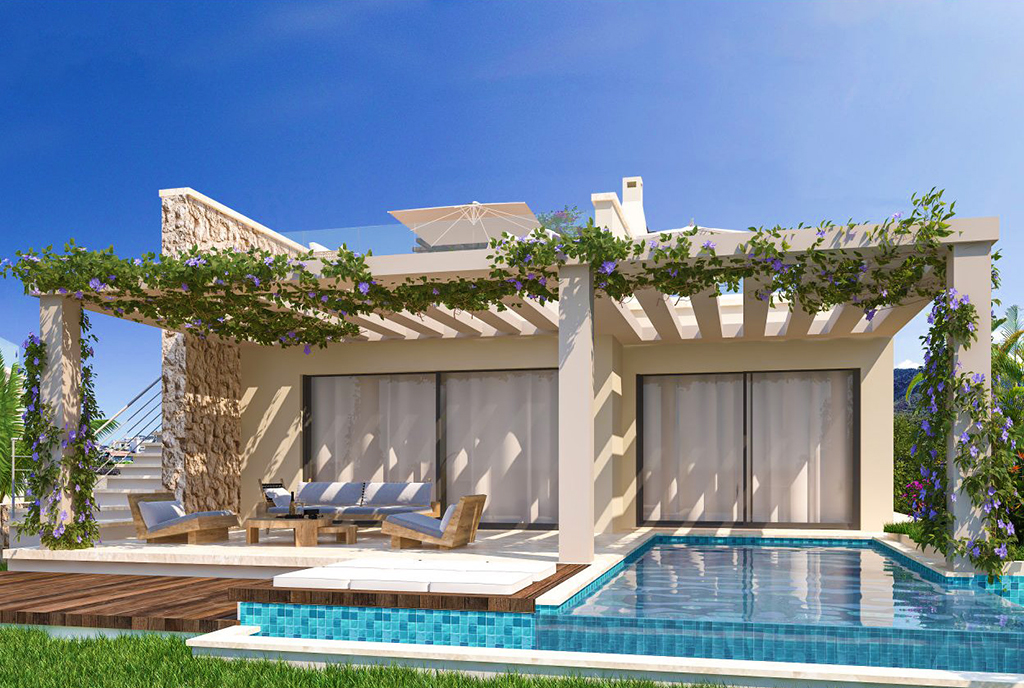 śródziemnomorski styl architektury luksusowej willi na sprzedaż Cypr (Tatlisu)