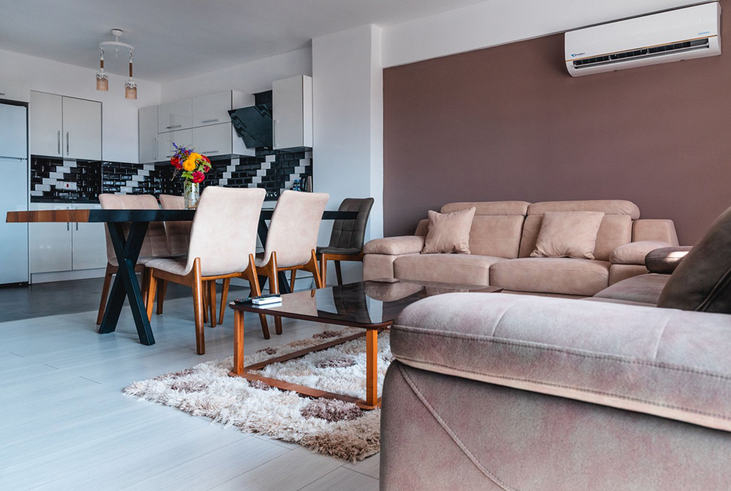 zaprojektowane zgodnie z najnowszymi trendami wnętrze luksusowego apartamentu do sprzedaży Cypr (Iskale)