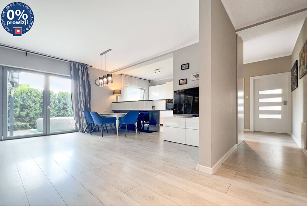 imponujący pokój dzienny w luksusowym apartamencie na sprzedaż Katowice (okolice)