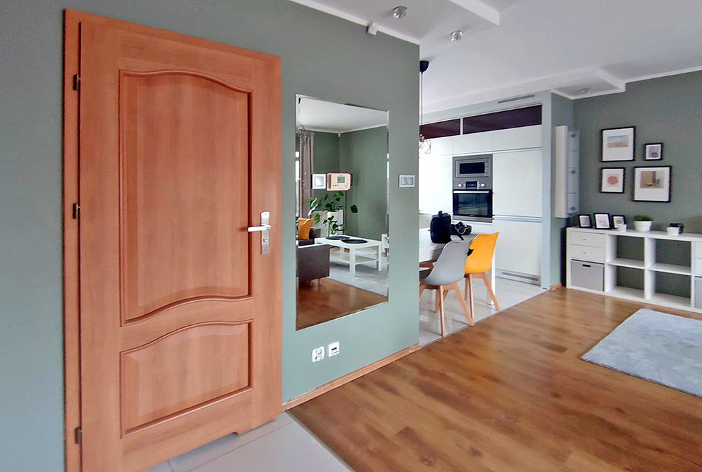 funkcjonalny hol/przedpokój w ekskluzywnym apartamencie na wynajem Szczecin (okolice)