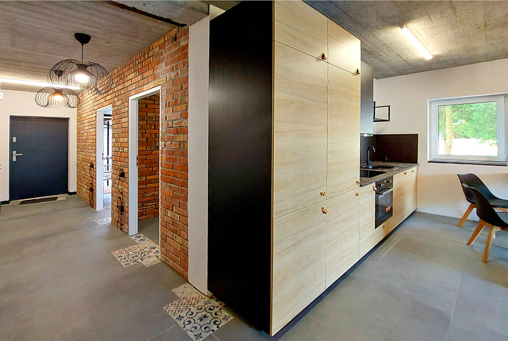 rozkładowy układ wnętrza ekskluzywnego apartamentu na wynajem Katowice (okolice)