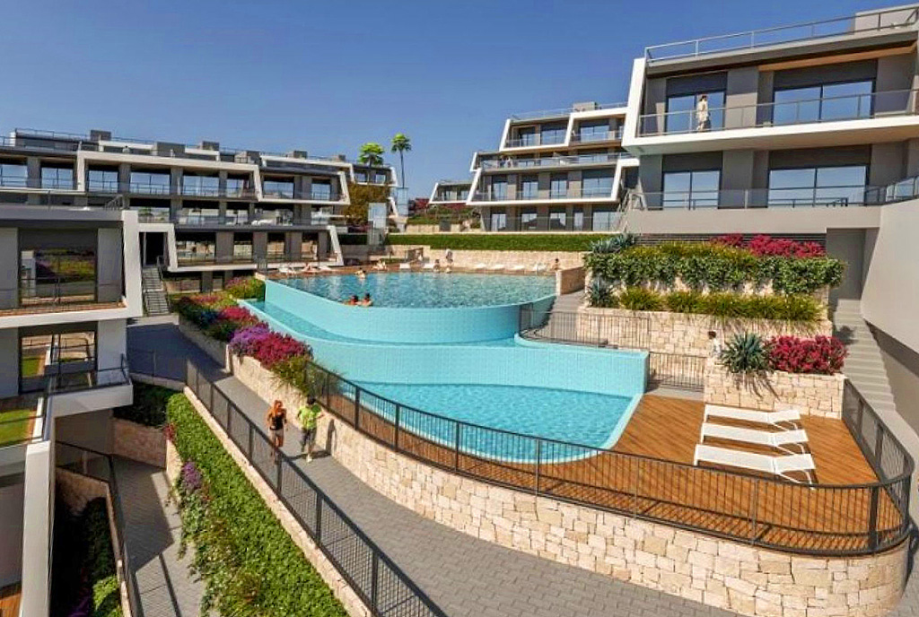 prestiżowe osiedle z basenami, gdzie znajduje się oferowany do sprzedaży luksusowy apartament Hiszpania (Gran Alacant)