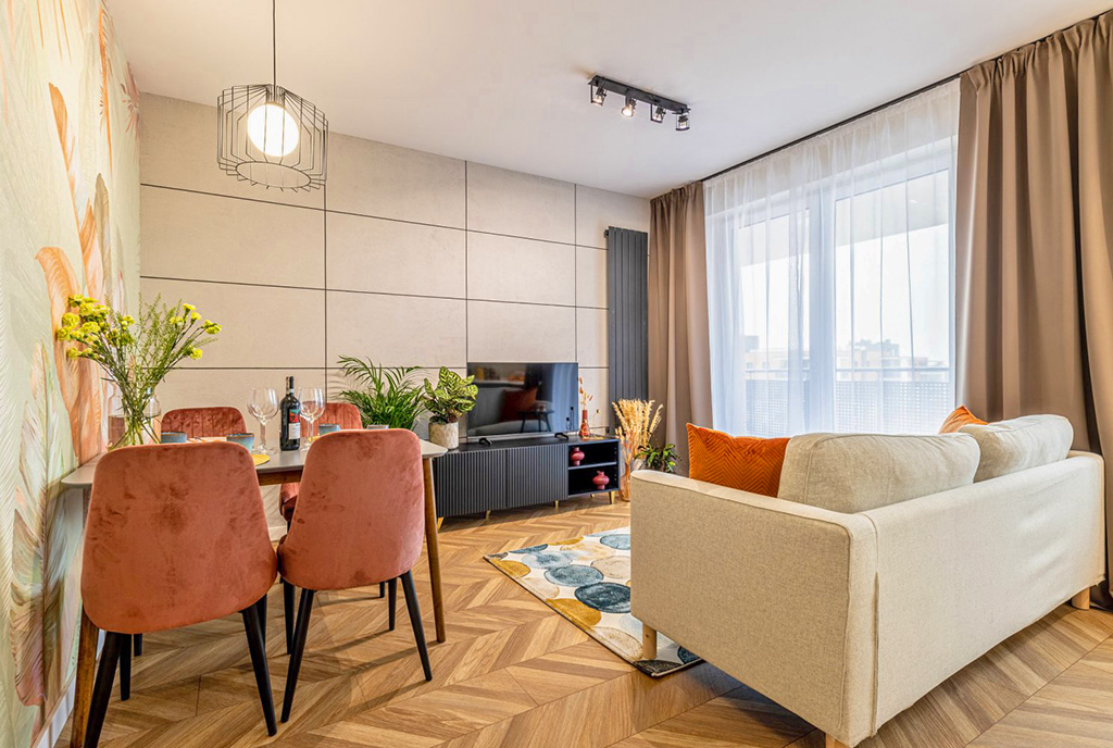 elegancki salon w ekskluzywnym apartamencie do sprzedaży Kalisz
