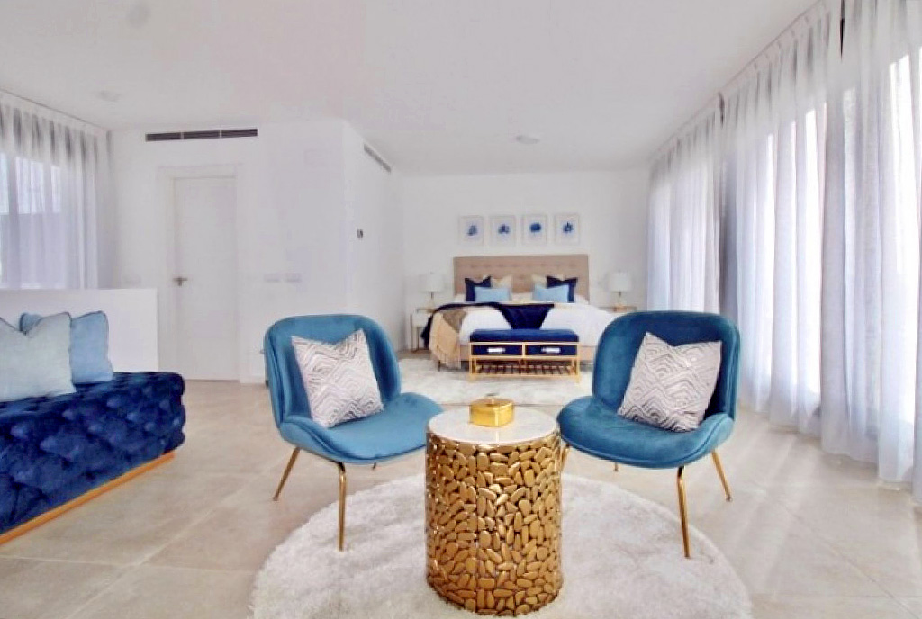 widok na sypialnie w luksusowym apartamencie do sprzedaży Hiszpania (Torremolinos)