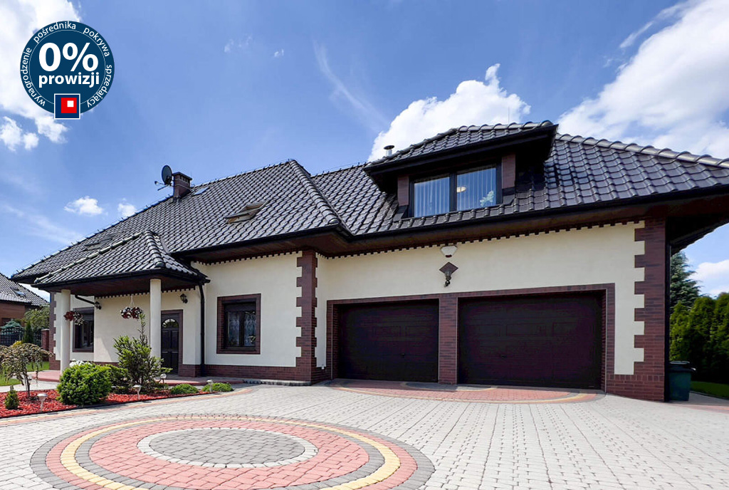 reprezentacyjny podjazd pod garaż luksusowej willi na sprzedaż Katowice (okolice)