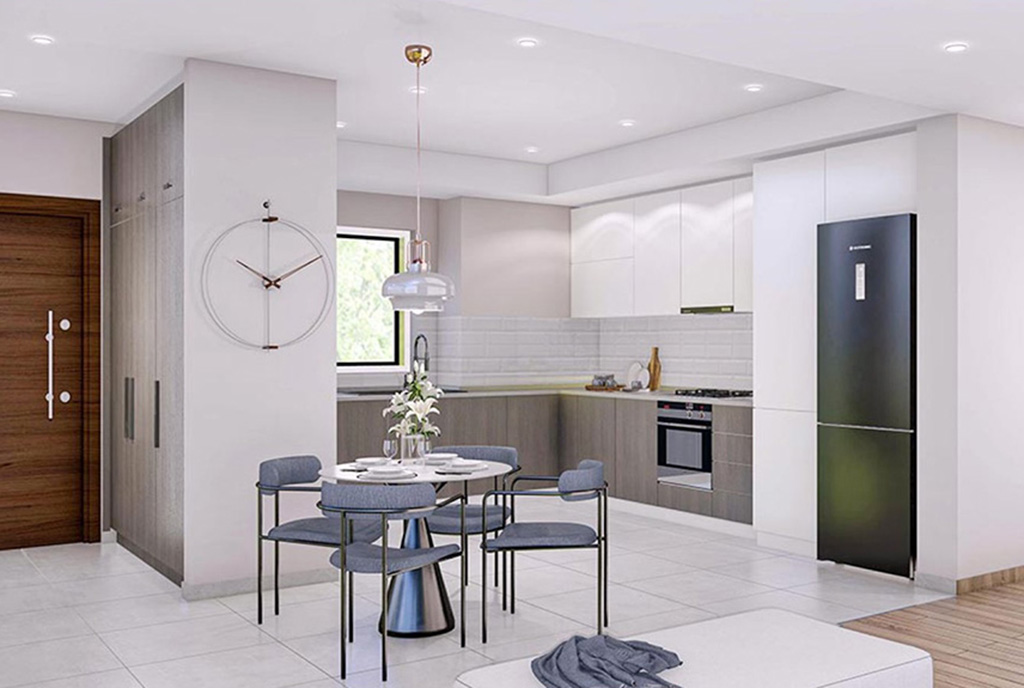 zabudowana kuchnia w luksusowym apartamencie na sprzedaż