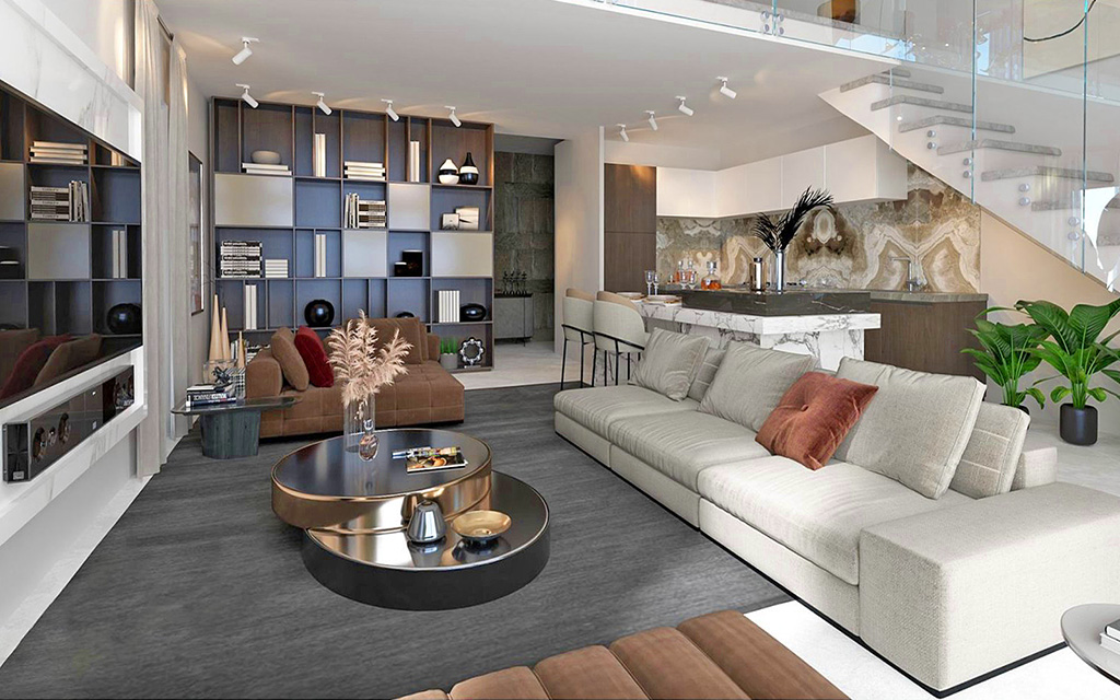 nowoczesny salon w ekskluzywnym apartamencie do sprzedaży Cypr (Gazimagusa)