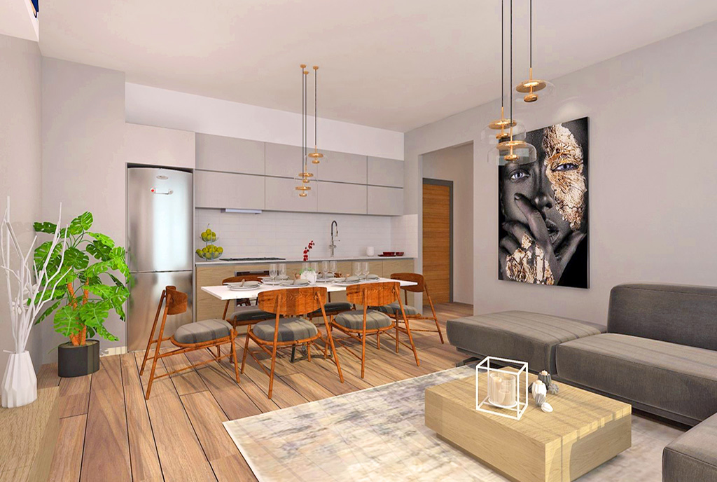 designerski styl wykończenia wnętrza ekskluzywnego apartamentu do sprzedaży Cypr (Karavas)