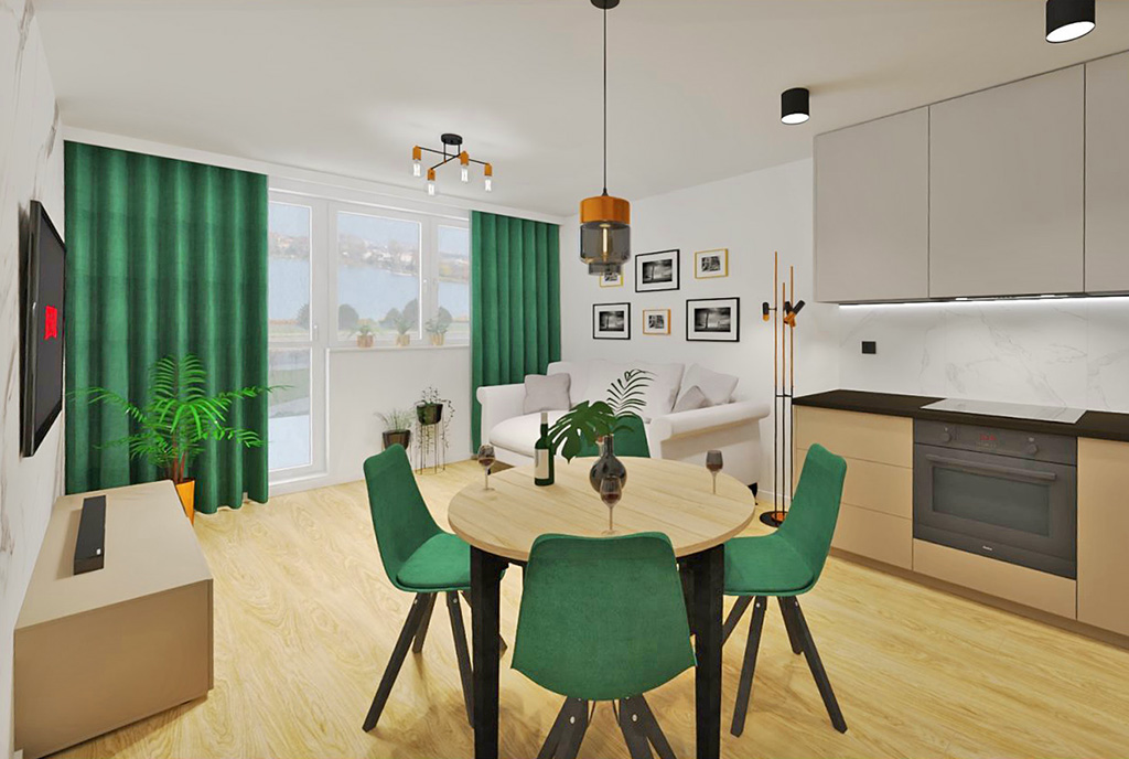 zaprojektowane zgodnie z najnowszymi trendami wnętrze ekskluzywnego apartamentu na sprzedaż Elbląg