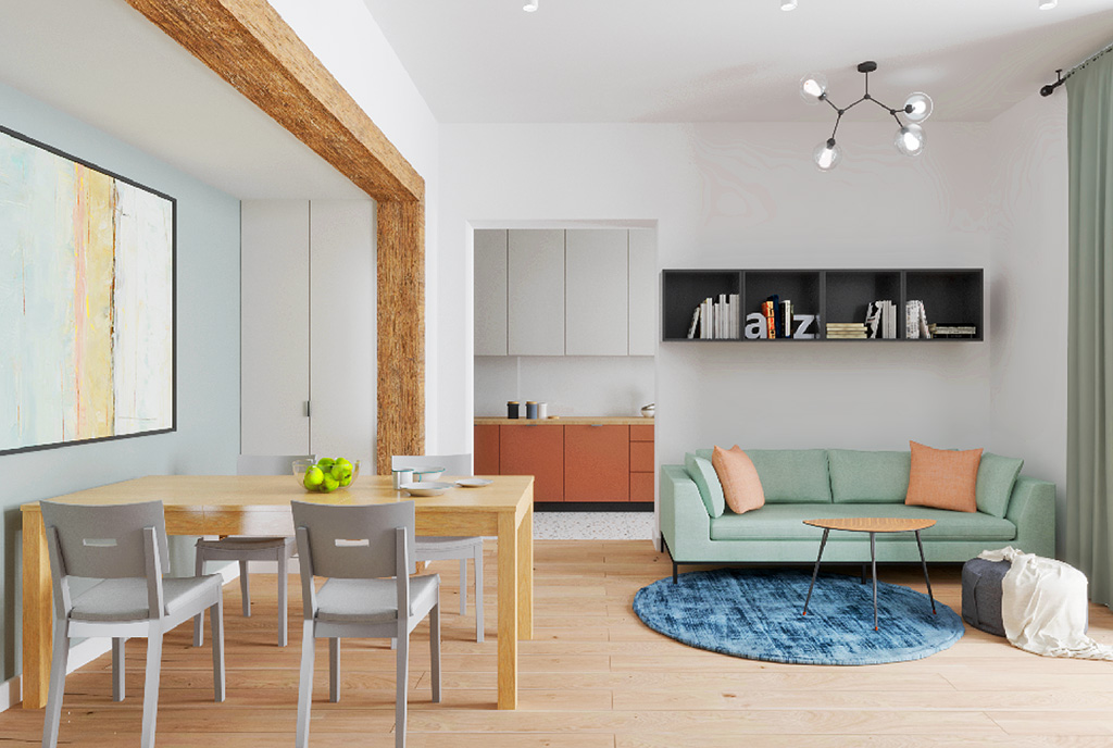 zaprojektowane w nowoczesnym designie wnętrze ekskluzywnego apartamentu do sprzedaży Katowice (okolice)