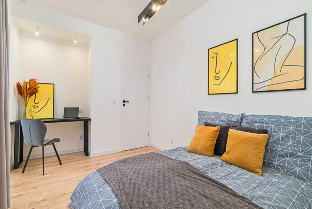 prywatna sypialnia w ekskluzywnym apartamencie na wynajem Łódź