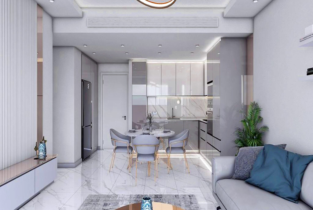 kameralne wnętrze luksusowego apartamentu na sprzedaż Cypr (Iskele)