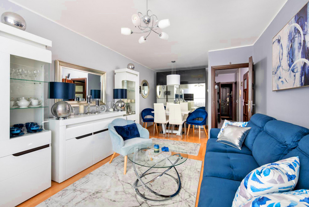 zaprojektowane w stylu glamour wnętrze ekskluzywnego apartamentu do sprzedaży Gdańsk