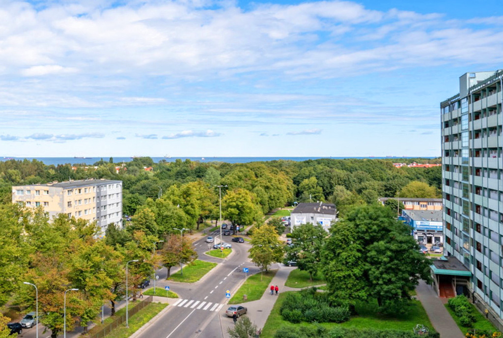 widok na morze z okna ekskluzywnego apartamentu na sprzedaż Gdańsk