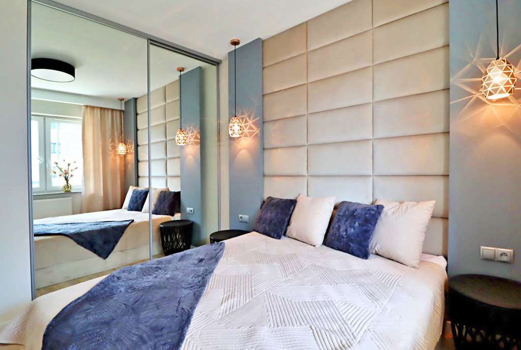 elegancka sypialnia w ekskluzywnym apartamencie na sprzedaż Gorzów Wielkopolski