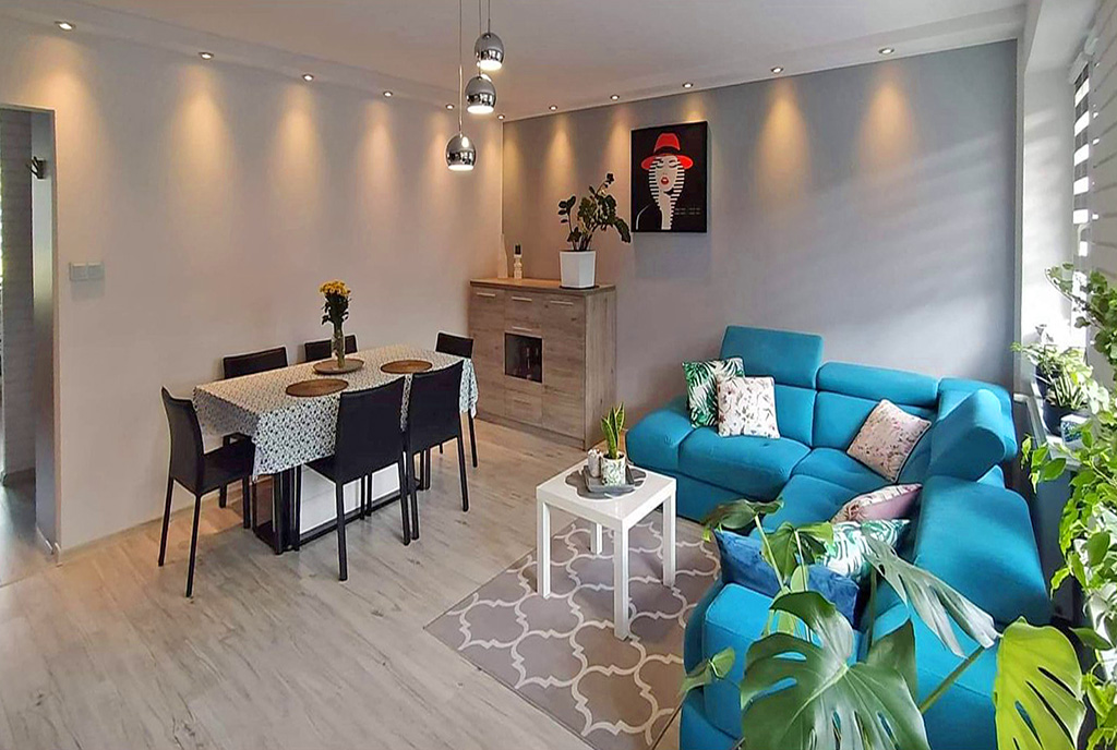 imponujących rozmiarów pokój dzienny w luksusowym apartamencie do sprzedaży Konin