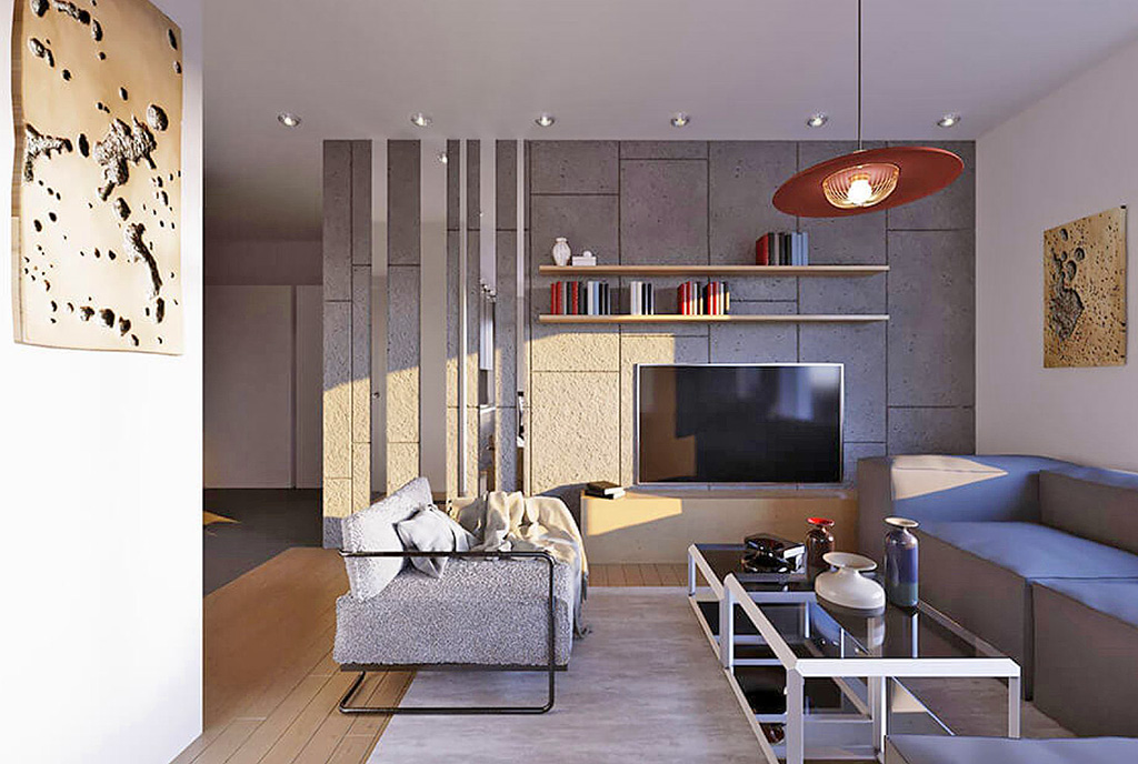 futurystyczny salon w ekskluzywnym apartamencie do sprzedaży Kraków (okolice)