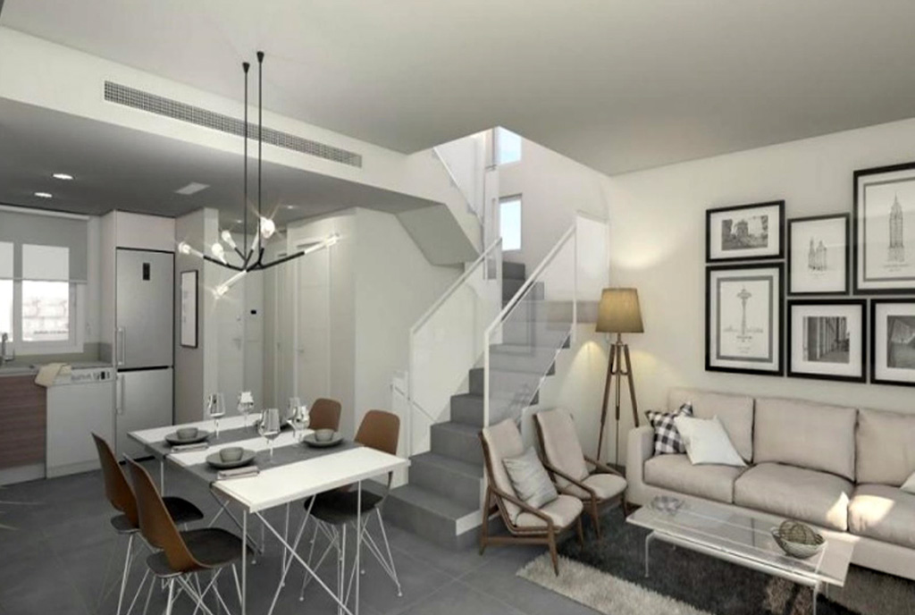 futurystyczny design salonu w ekskluzywnej willi do sprzedaży Hiszpania (Elche)