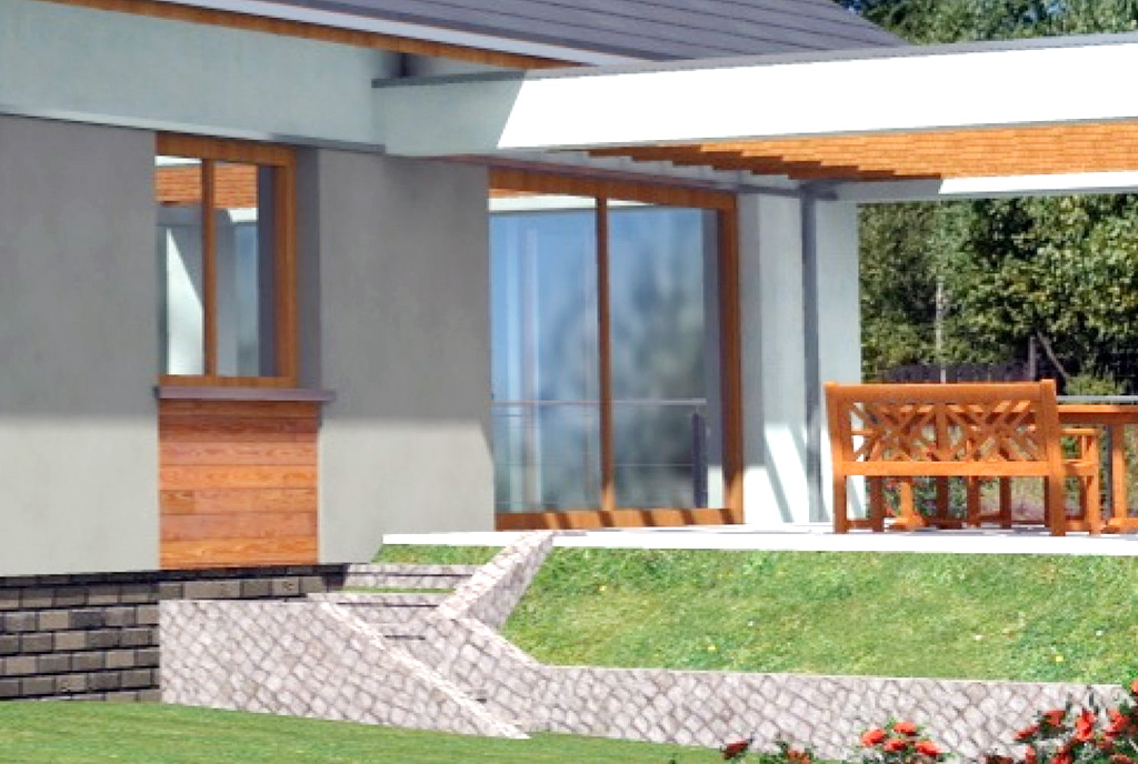 zbliżenie na taras przy ekskluzywnej willi na sprzedaż Ustroń