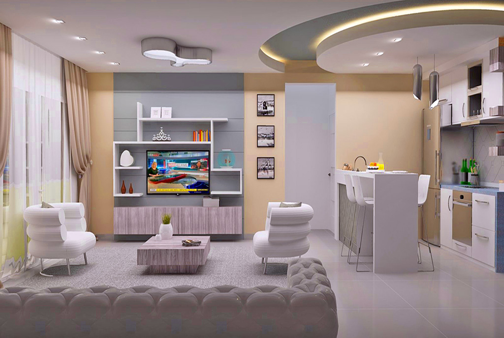 futurystyczne wnętrze luksusowego apartamentu na sprzedaż Cypr (Gazimagusa)