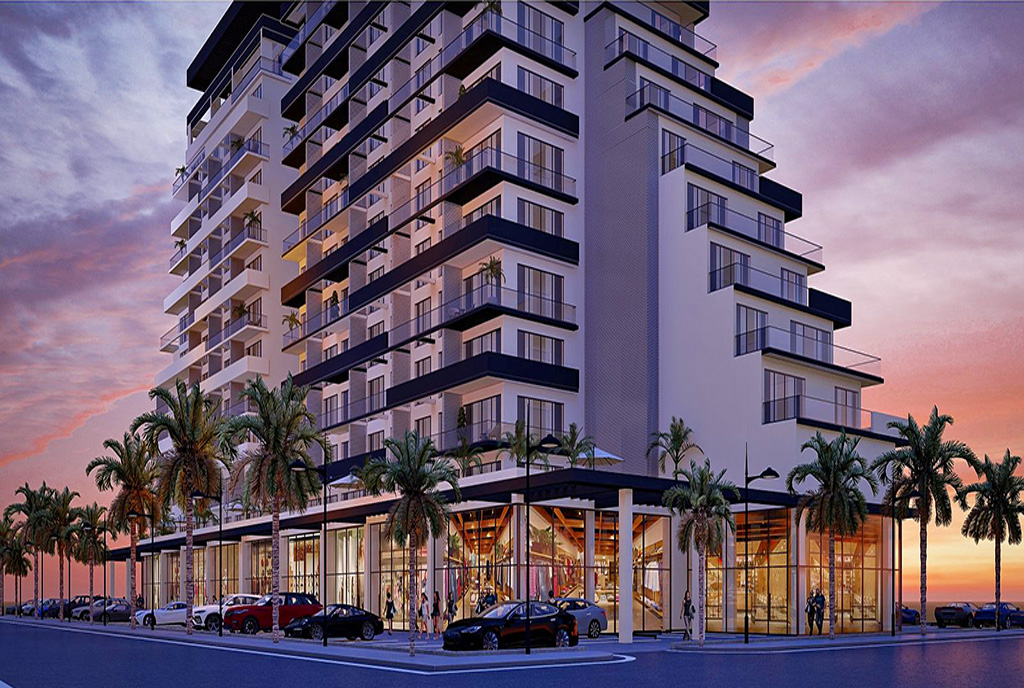 nowoczesny apartamentowiec, w którym znajduje się oferowany na sprzedaż luksusowy apartament Cypr (Gazimagusa)