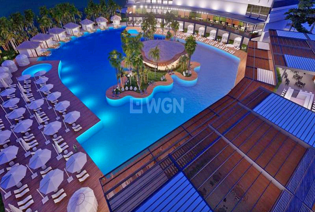 basen w częściach wspólnych osiedla, na którym znajduje się oferowany do sprzedaży ekskluzywny apartamencie Cypr (Isekle)