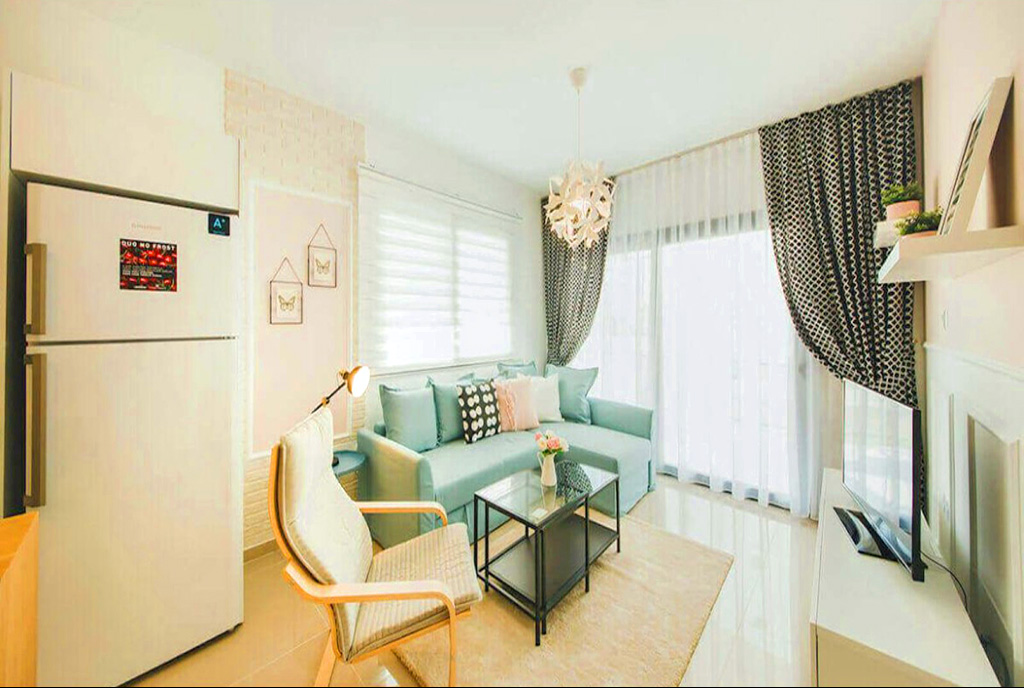 elegancki pokój dzienny w luksusowym apartamencie na sprzedaż Cypr (Iskele)