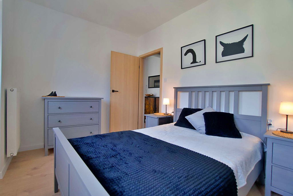 elegancka sypialnia w ekskluzywnym apartamencie do wynajmu Gorzów Wielkopolski