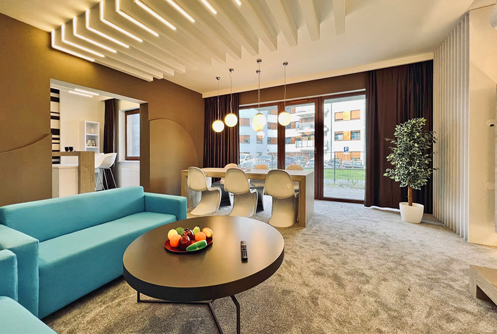 designerski salon w ekskluzywnym apartamencie do wynajęcia Piotrków Trybunalski