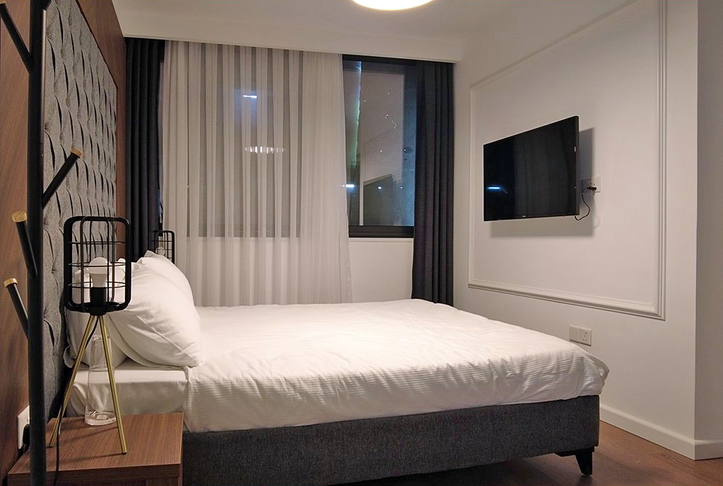 elegancka sypialnia w luksusowym apartamencie do sprzedaży Cypr (Iskele)
