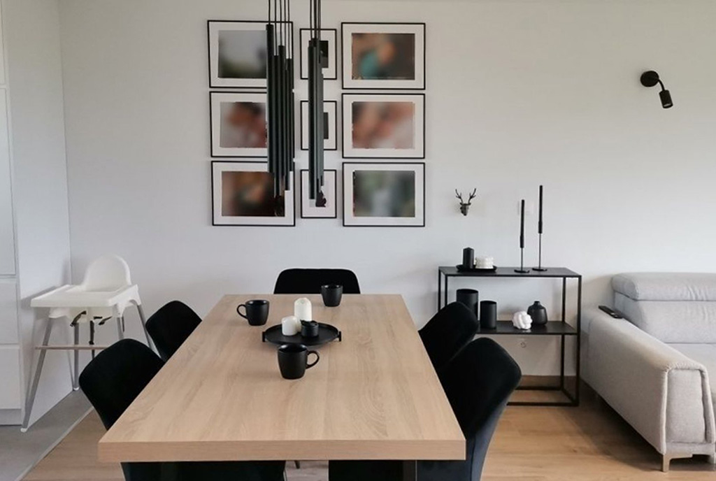 widok na jadalnię i salon w luksusowej willi na sprzedaż Legnica (okolice)