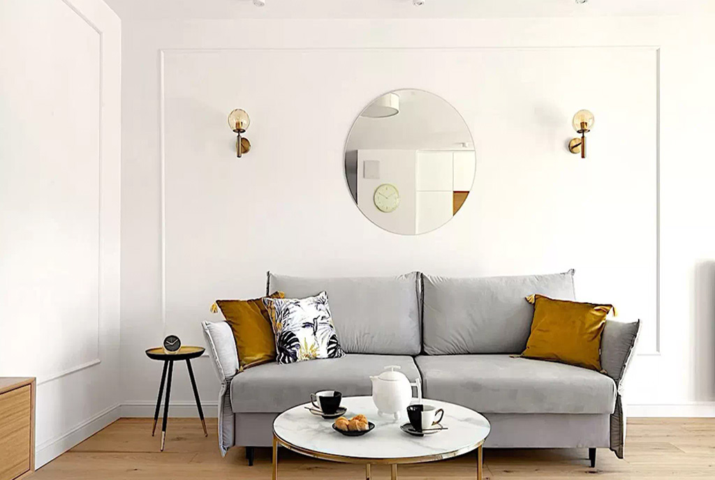 zbliżenie na salon w ekskluzywnym apartamencie do sprzedaży Gdynia