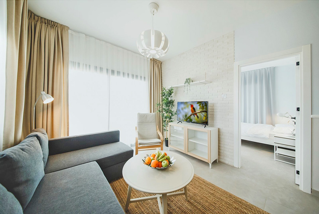 zaprojektowane zgodnie z najnowszymi trendami wnętrze luksusowego apartamentu na sprzedaż Cypr (Iskele)