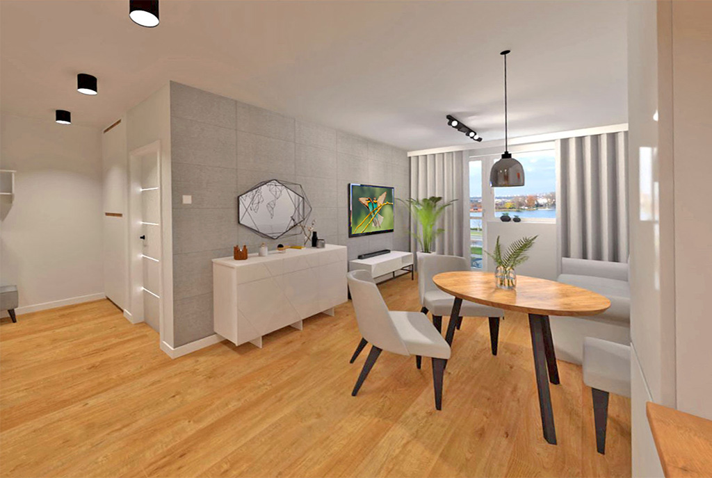 nowoczesny projekt wnętrza ekskluzywnego apartamentu do sprzedaży Elbląg