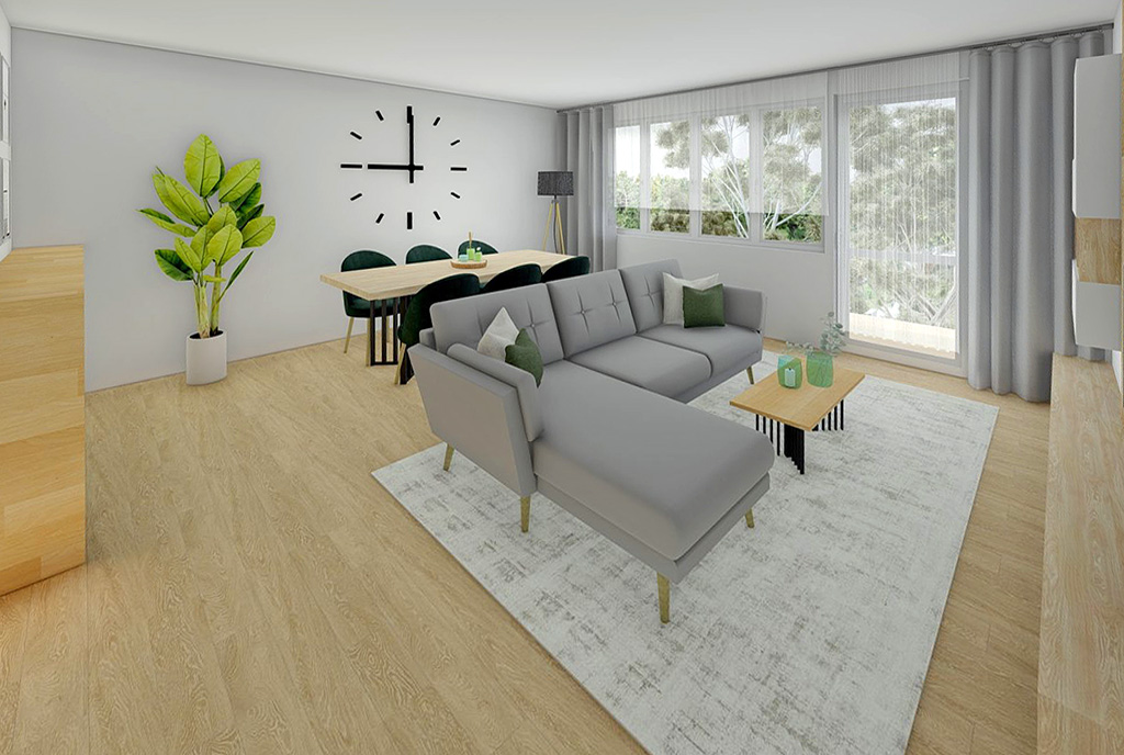 przeciwległa strona pokoju dziennego w luksusowym apartamencie na sprzedaż Katowice (okolice)