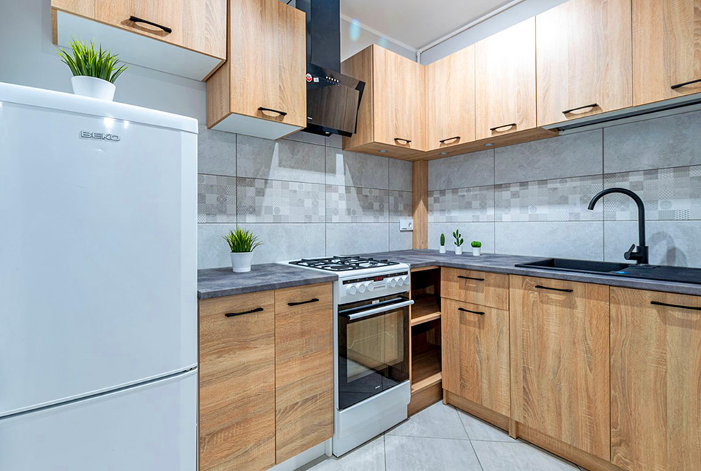 modna aranżacja kuchni w luksusowym apartamencie na sprzedaż Elbląg