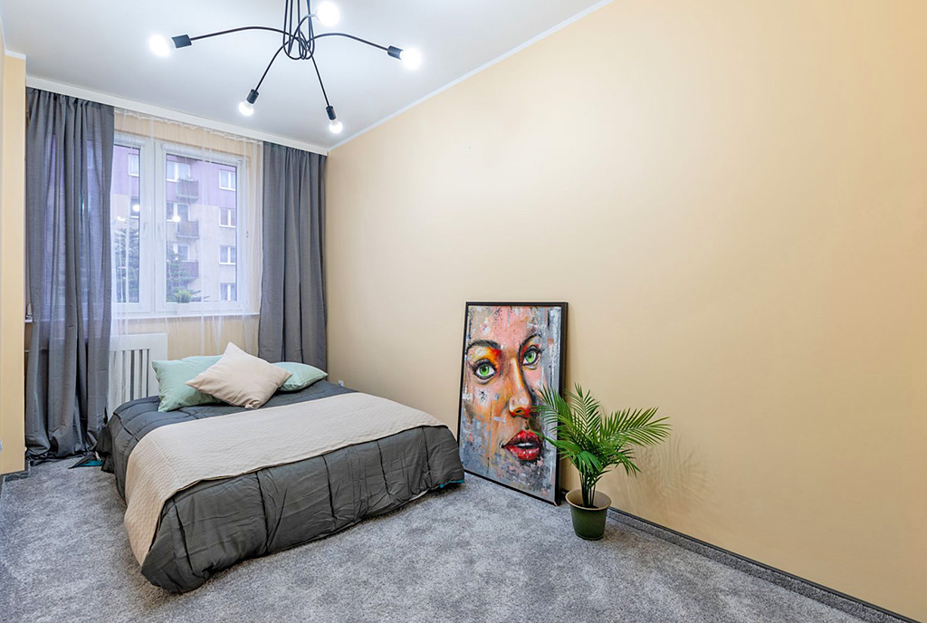 zaciszna sypialnia w ekskluzywnym apartamencie do sprzedaży Elbląg