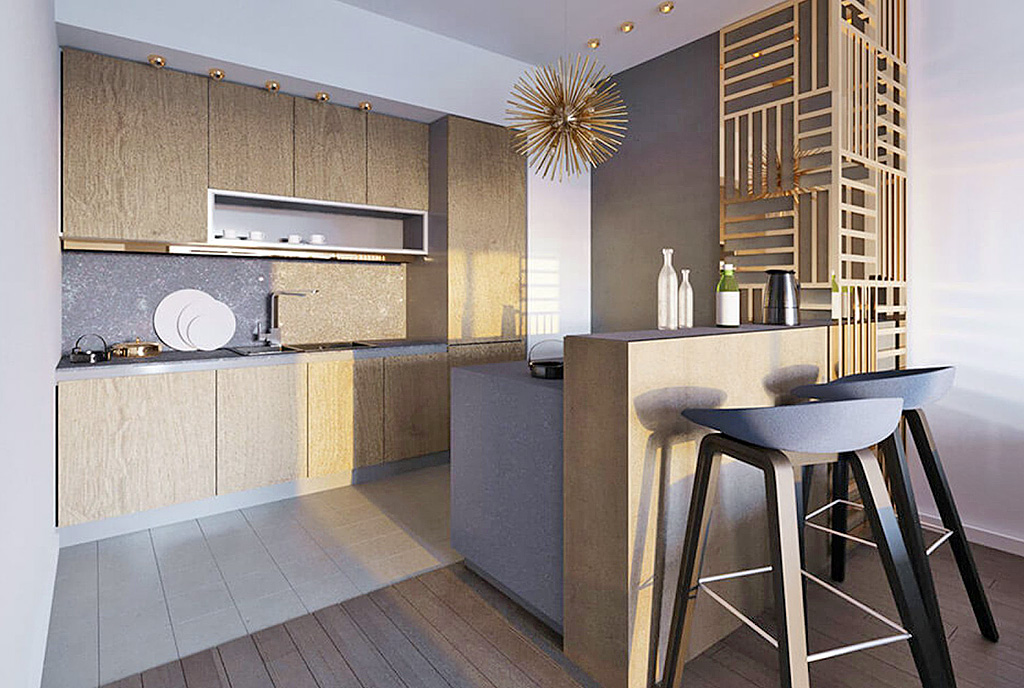 funkcjonalnie zaprojektowana kuchnia w ekskluzywnym apartamencie do sprzedaży Kraków (okolice)