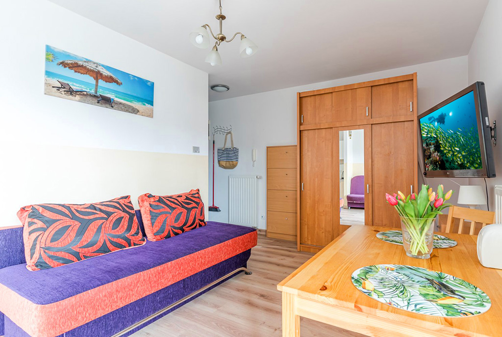 fragment salonu w ekskluzywnym apartamencie na wynajem Gdańsk (okolice)