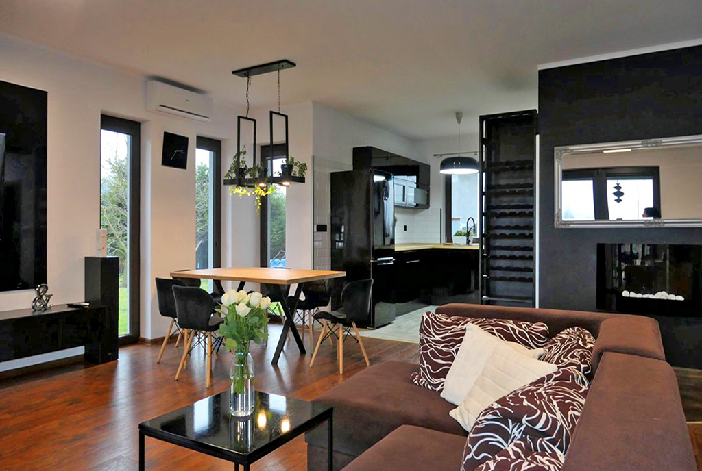 nowoczesna aranżacja wnętrza ekskluzywnej willi do wynajęcia Kwidzyn