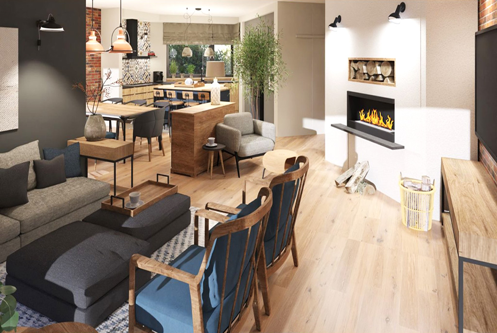 zaprojektowane w nowoczesnym designie wnętrze luksusowej willi do sprzedaży Gdańsk (okolice)