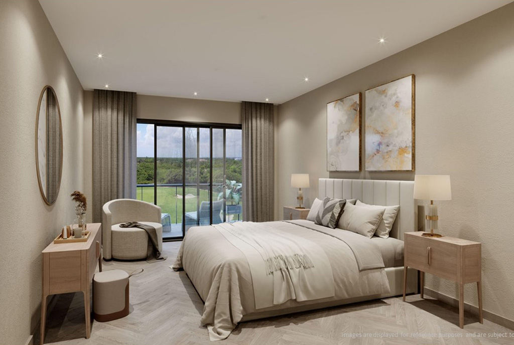 elegancka sypialnia w luksusowym apartamencie na sprzedaż Dominikana (Punta Cana)