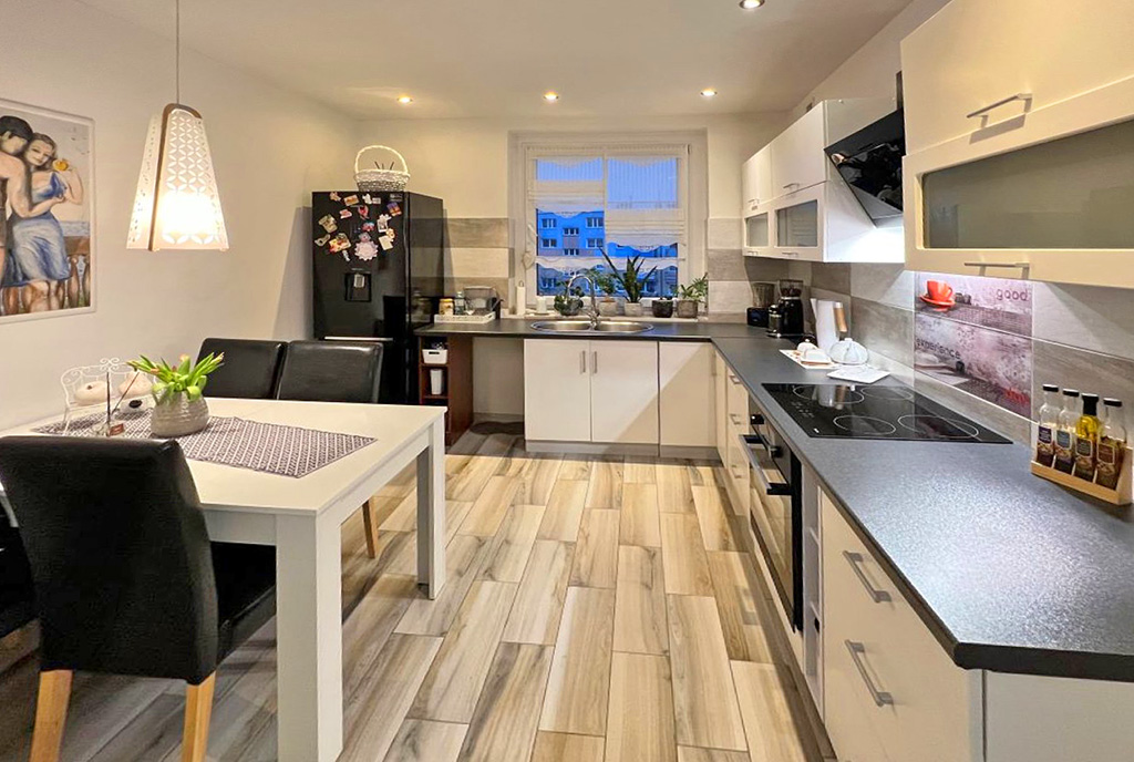 praktycznie zaaranżowana kuchnia w luksusiowym apartamencie na sprzedaż Zielona Góra (okolice)