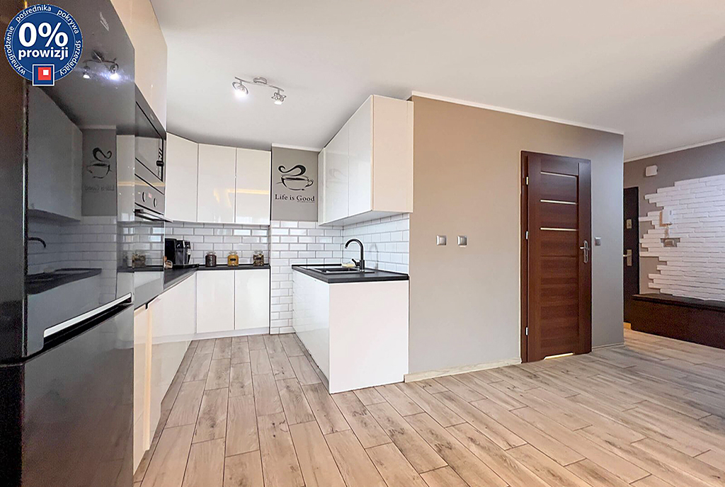 widok na aneks kuchenny w luksusowym apartamencie na sprzedaż Katowice (okolice)