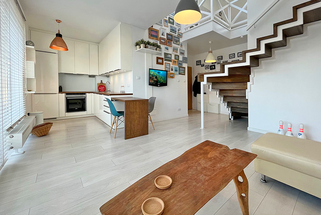 nowoczesny styl wnętrza luksusowego apartamentu do wynajęcia Szczecin (okolice)